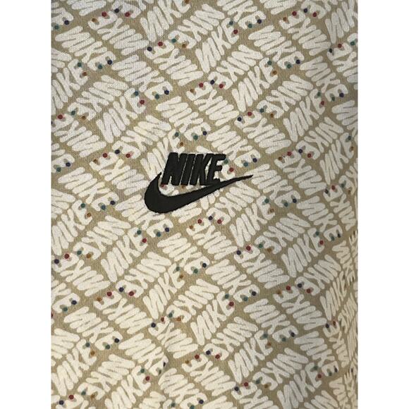 Nike Logo Hoodie Sweatshirt XL Khaki Logo Basketball Streetwear Skater - Picture 3 of 8